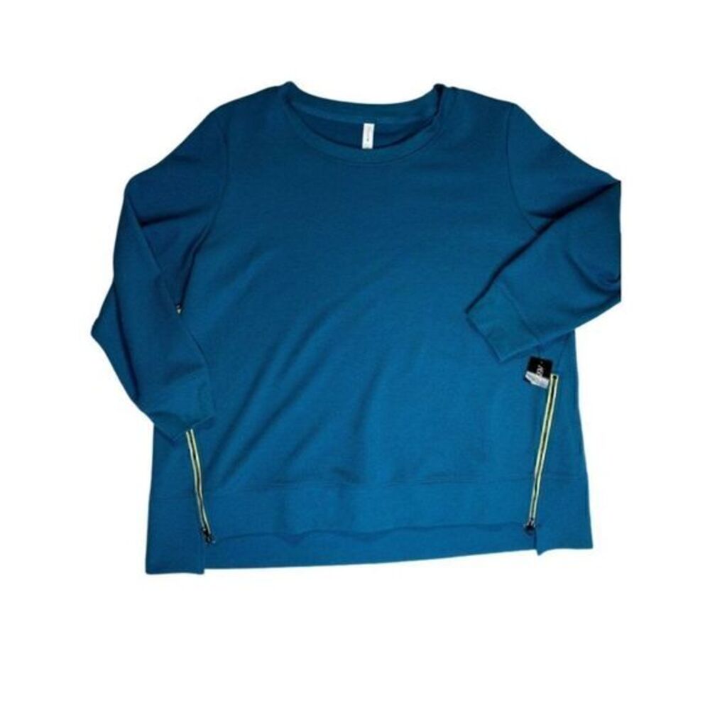 Ideology Sweatshirt Plus Size 2X Zipper-Side Knit